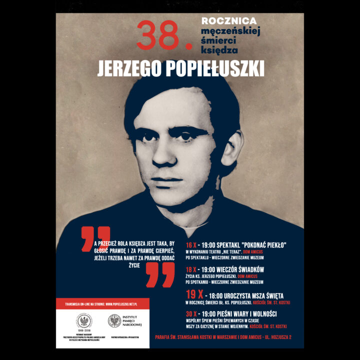 Obchody 38 rocznicy męczeńskiej śmierci bł. ks. Jerzego Popiełuszki